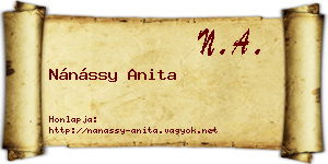 Nánássy Anita névjegykártya
