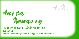 anita nanassy business card